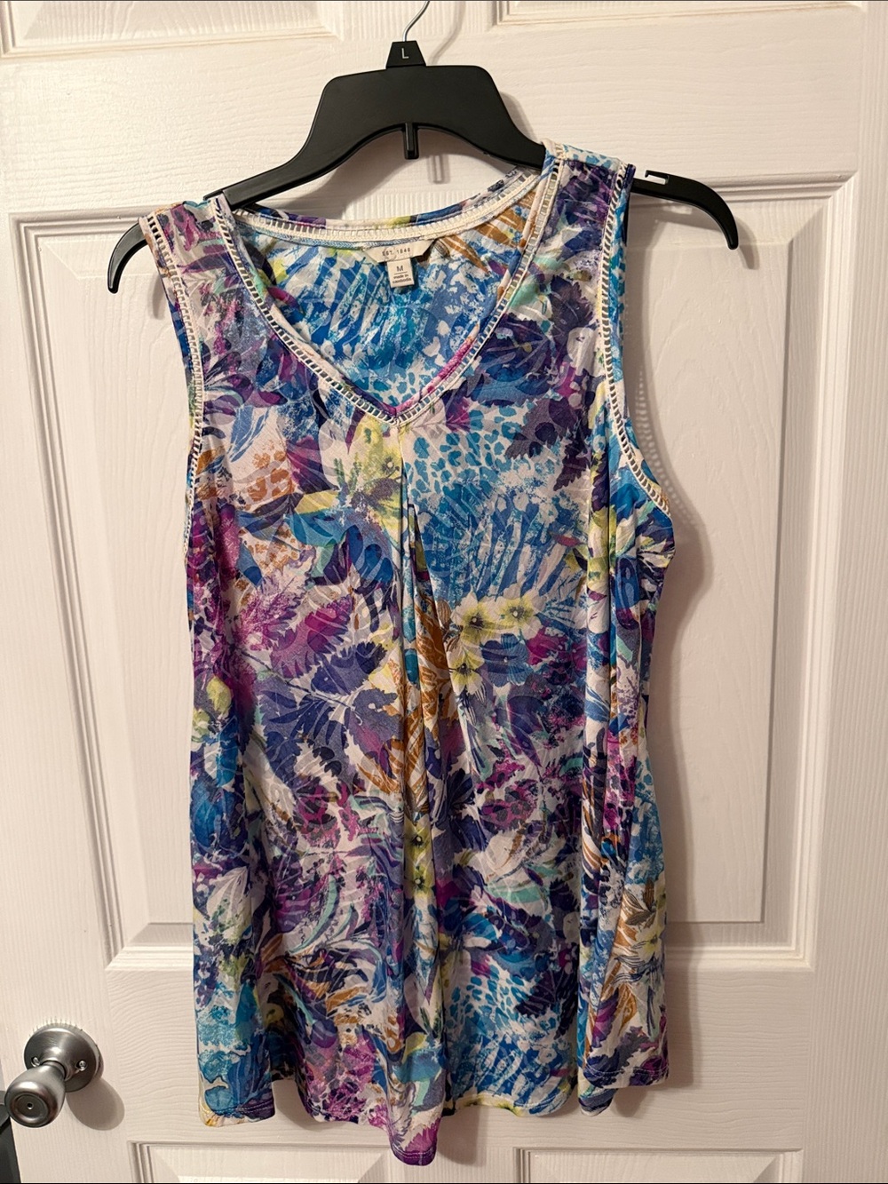 Cato Multi-Color Floral V-Neck Tank Top